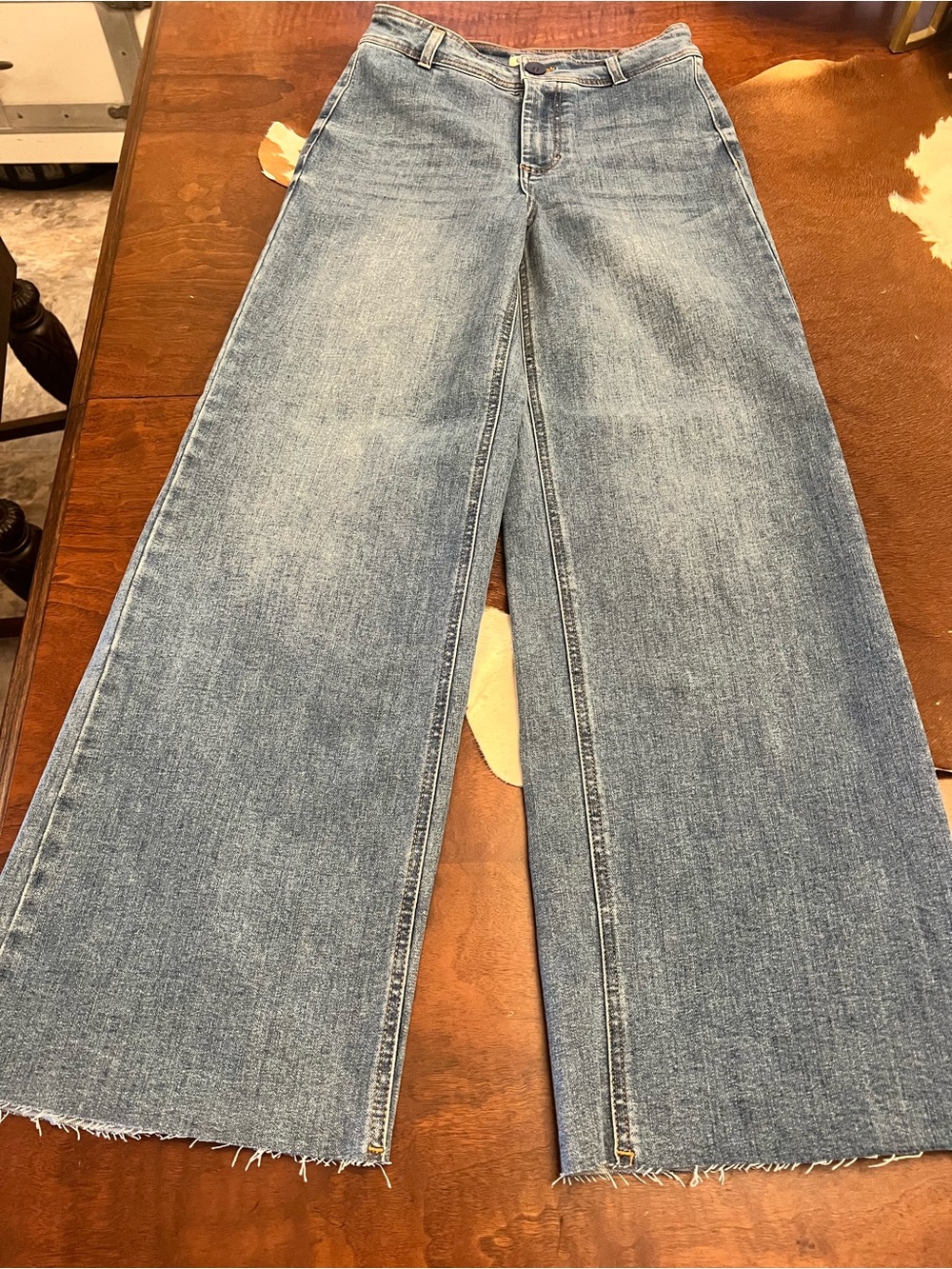 Oat New York Wide-Leg Jeans in Light Blue Denim
